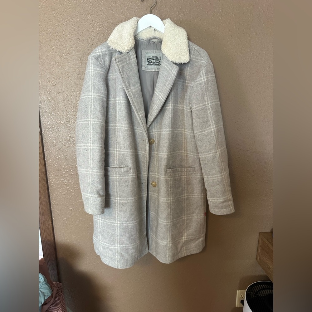 Levi's Gray Coat with Cream Lining